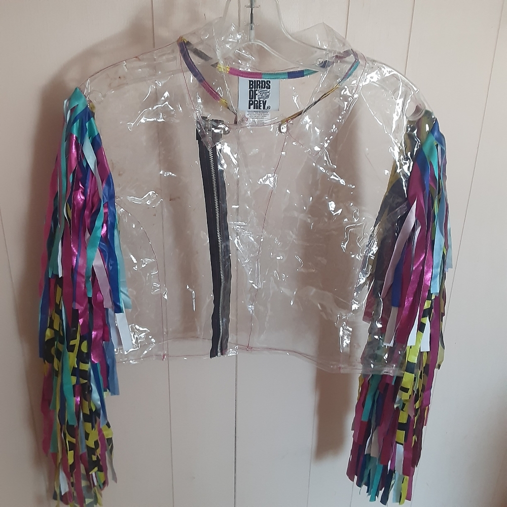 Harley Quinn clear caution tape jacket